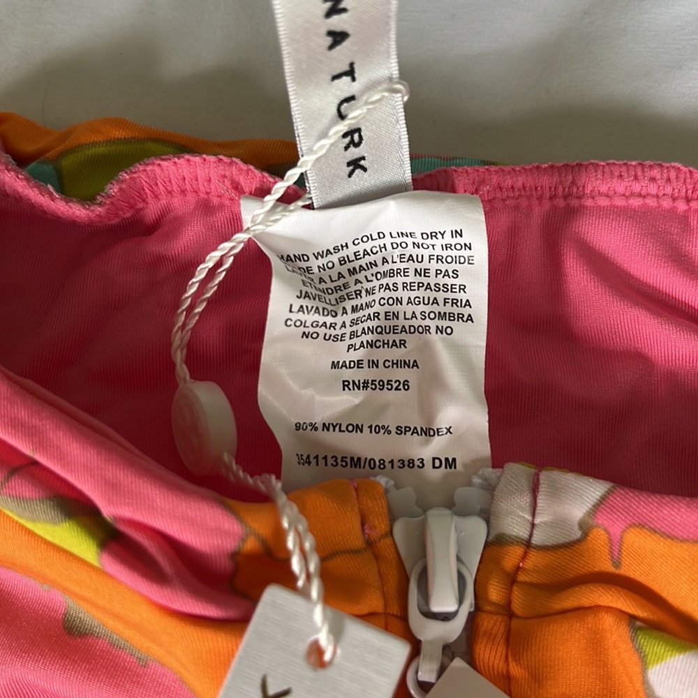 Trina Turk Orange and Pink Floral One Piece Swimsuit - Picture 12 of 13